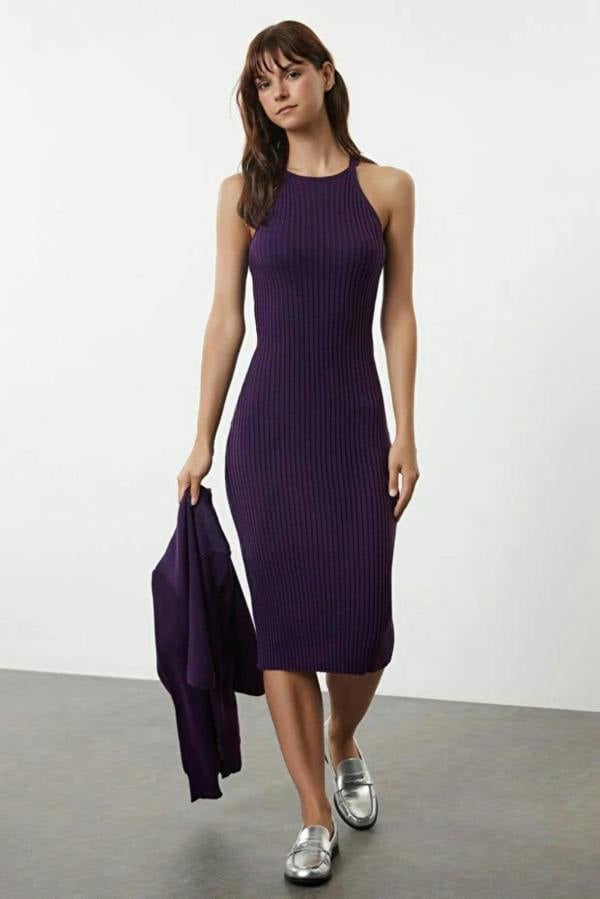 Hoxton Gal 2-Piece Midi Knit Basic Dress with Cardigan