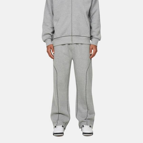 Good For Nothing  Grey Coverlock Stitching Baggy Joggers - Grey Image 1