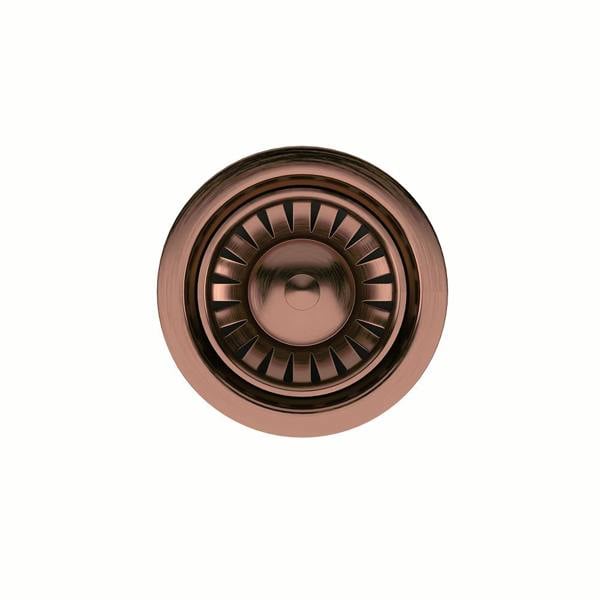 Flode Basket Strainer Kitchen Sink Waste | Round & Rectangular Overflow Plates | Copper Finish