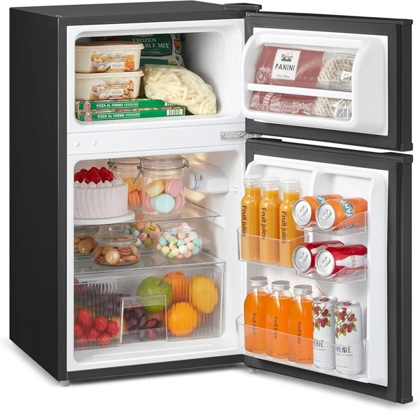 COMFEE 87L White/Black Under Counter Fridge Freezer with Adjustable Thermostat Comfee UK