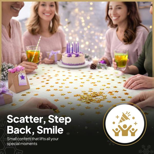 Gold Star Confetti Table Scatter, Metallic Gold Party Decoration for Celebrations and Events image 4