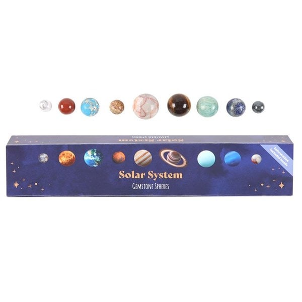 Serano Solar System Gemstone Crystal Sphere Set