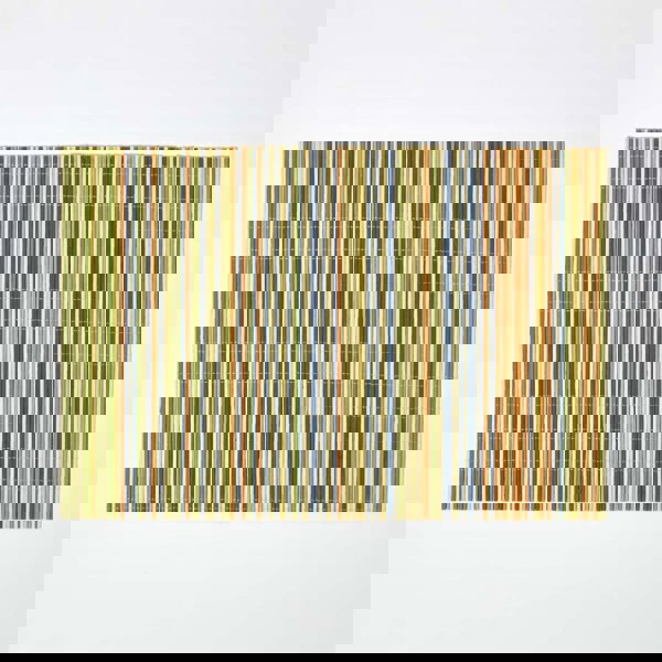 HOMESCAPES Striped Bamboo Placemats, Set of 2