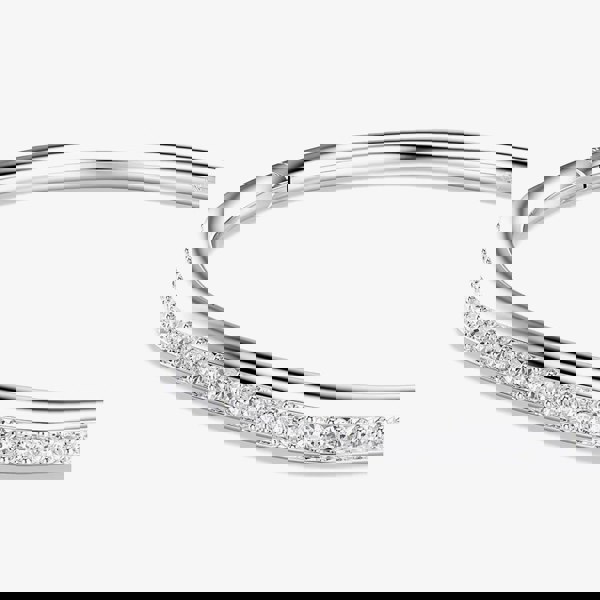 Swarovski Dextera Rhodium Platedctagon White Crystal Bangle 572522