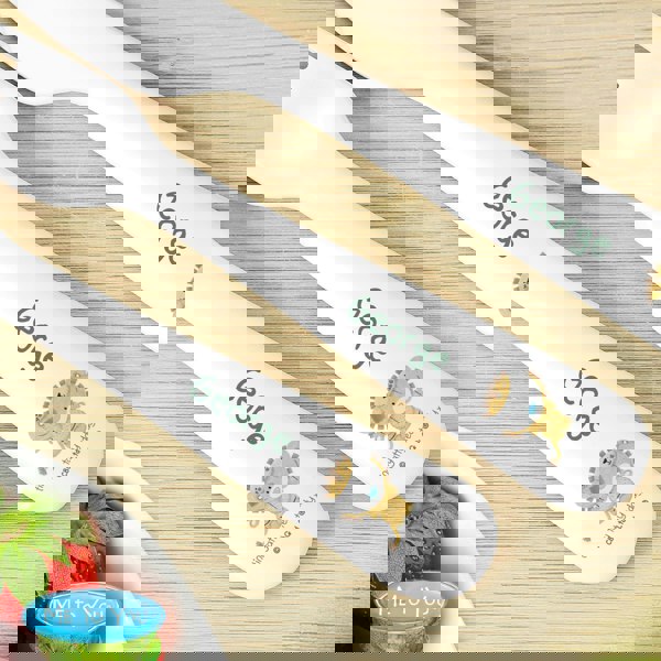 Personalised Memento Company Personalised Tiny Tatty Teddy Jungle Animals Plastic 3 Piece Cutlery Set