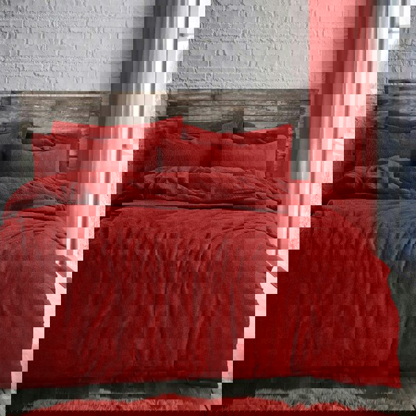 Velosso Plain Teddy Fluffy and Warm Fleece Duvet Cover Set