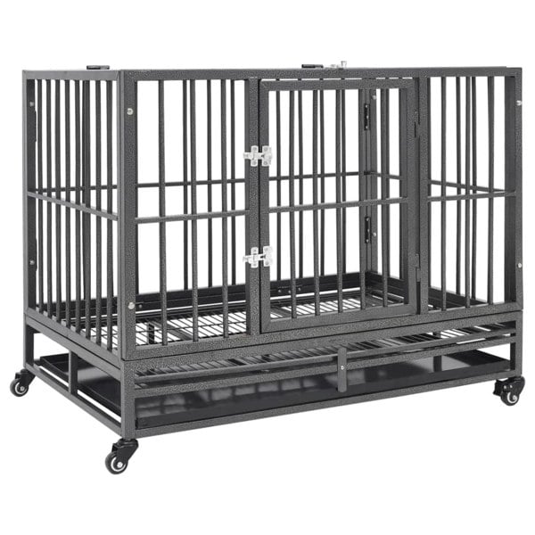 Berkfield Dog Cage with Wheels Steel 102x72x85 cm