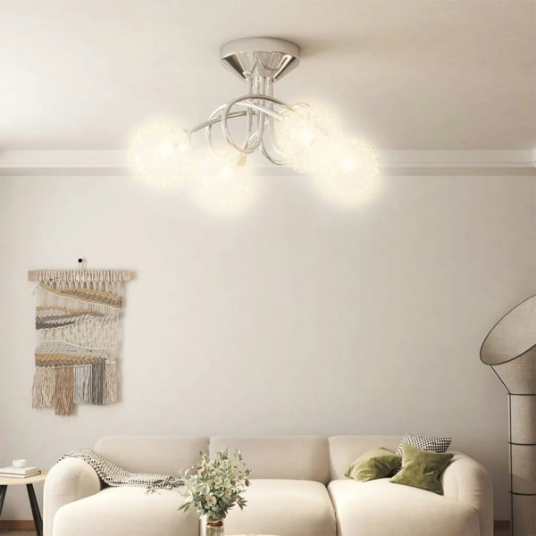 Berkfield Ceiling Lamp with Mesh Wire Shades for 4 G9 LED Lights