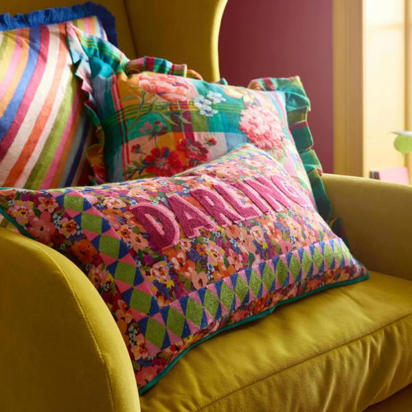 Sophie Robinson Darling Ditsy Reversible Filled Cushion Bright