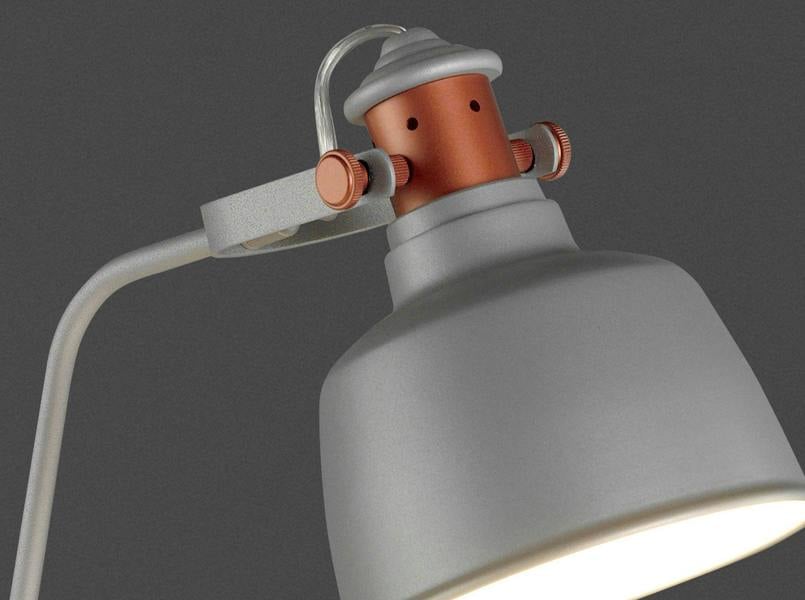 Angel Cerdá Table Lamp in Grey Steel and Bronze Details 8033