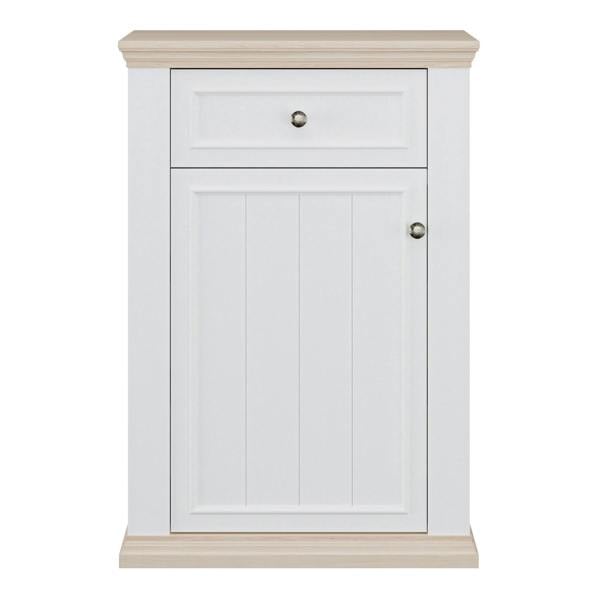 Furniture To Go Pontypool Shoe Cabinet with Drawer in White and a Riva Oak