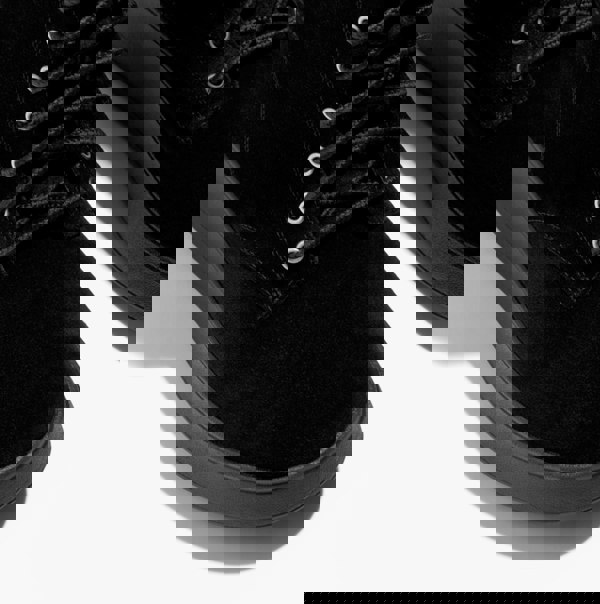 FitFlop F-MODE SUEDE LACE-UP FLATFORM Ladies Ankle Boots All Black