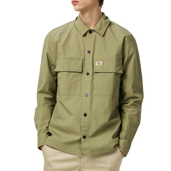 Calvin Klein Mens Cotton Overshirt - Beige - 