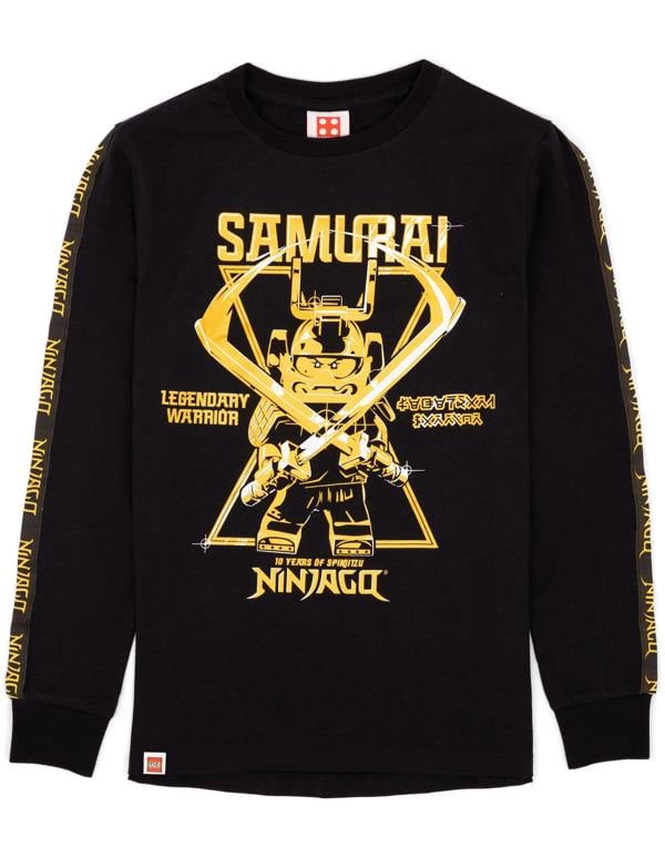 LEGO Boys Black Samurai Warrior Graphic Long Sleeved T-Shirt