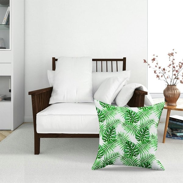 Warren Reed Watercolour Tropical Leaves Floor Cushion