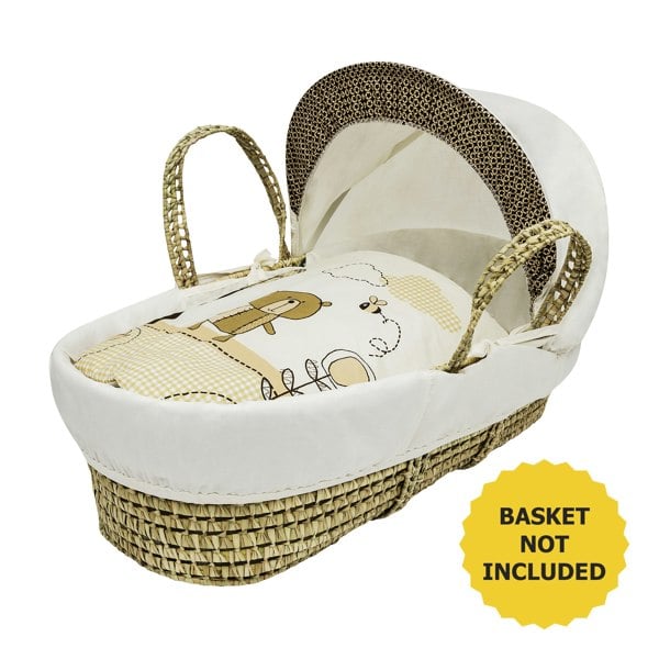 Kinder Valley Tiny Ted Cream Moses Basket Bedding Set