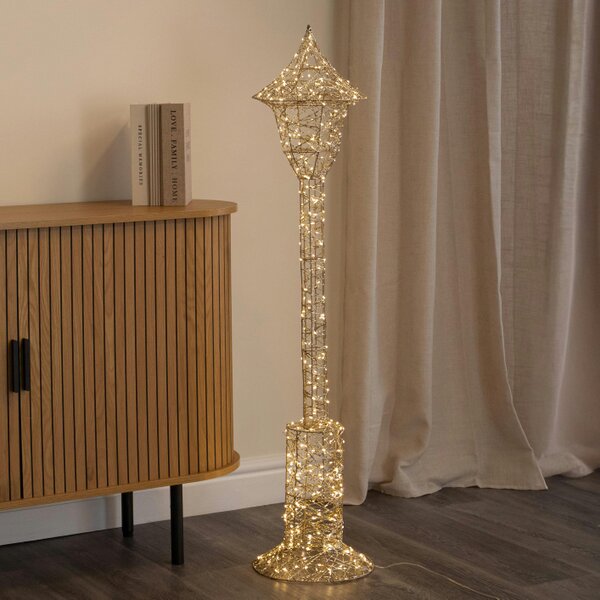 Samuel Alexander 1.2m Gold Elegance Twist Christmas Lamp Post Decoration with LEDs