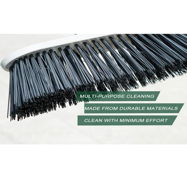 Gr8 Garden Heavy Duty Stainless Steel Broom with Handle Outdoor Garden Hard Bristle Brush