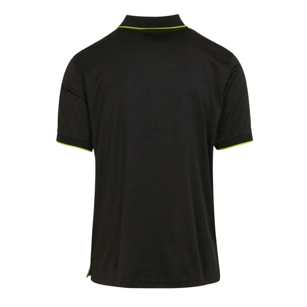 Regatta Mens Navigate Short-Sleeved Polo Shirt - Black/Lime Green