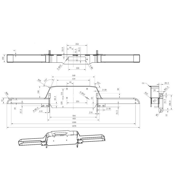 Winchmax 13,500lb (6,123kg) 12V Winch Bumper Compatible with Defender 26m x 95mm Steel Rope, Wiring Kit & Isolator