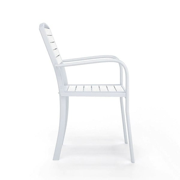 Garden Dining Armchair with Metal Legs Set of 2/4 Patio Side Chairs Living and Home