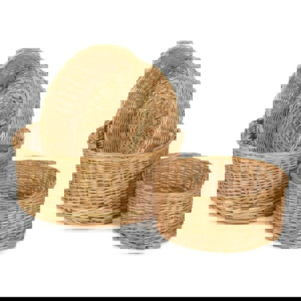 Round Straight-Sided Wicker Tray