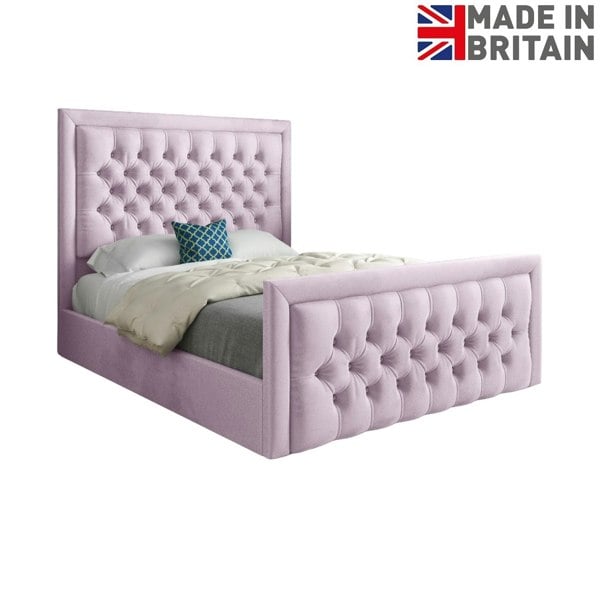 Casa Magna Rovigo Upholstered Soft Velvet Bed Frame - Pink