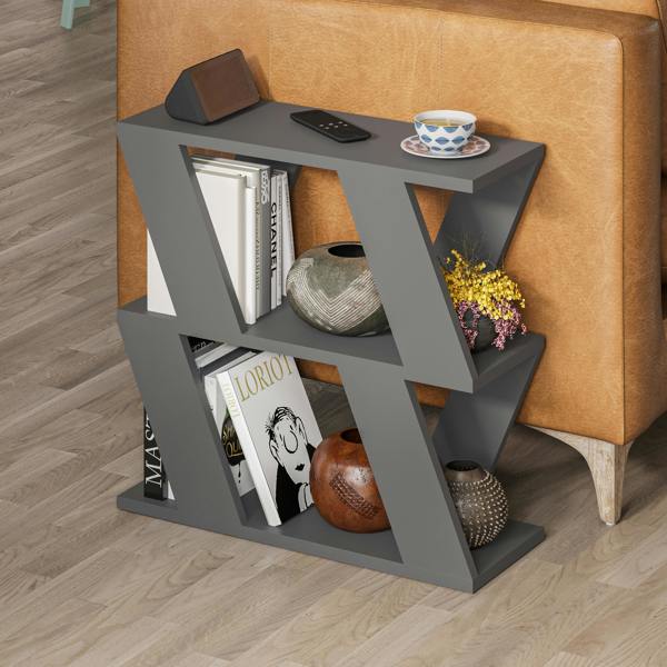 Decortie Lazena Modern 3-Tier Side Table, Slim Particleboard End Table H55.4cm