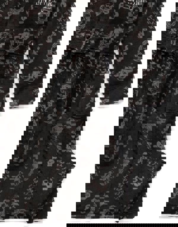 Peaky Blinders Mens Black Icons Bathrobe