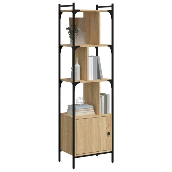 Berkfield Bookcase with Door Sonoma Oak 44.5x30x154.5 cm Engineered Wood