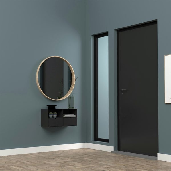 Furniture To Go Joliet 1 Drawer Wallmounted Bedside Table in Matt Black