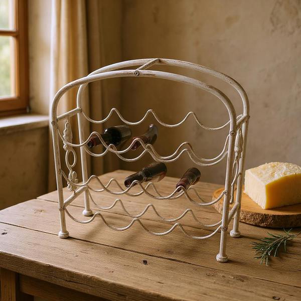 40CM 12 BOTTLE CREAM WINE HOLDER