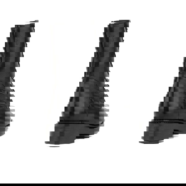 Embassy London Didi Wool - Black - Women's leather lace-up and zip-up round toe combat boot