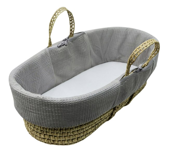 Kinder Valley Hoodless Grey Waffle Moses Basket