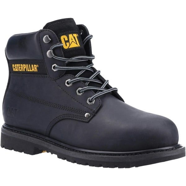 Caterpillar Mens Powerplant S3 Leather Safety Boots - Black