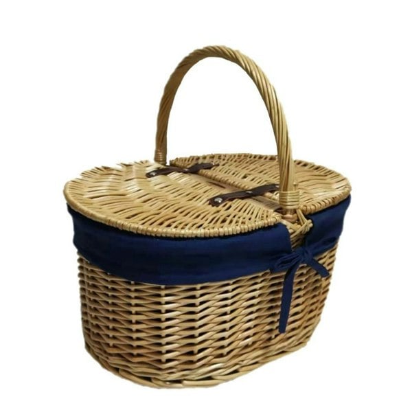 Oval Lidded Picnic Shopping Basket