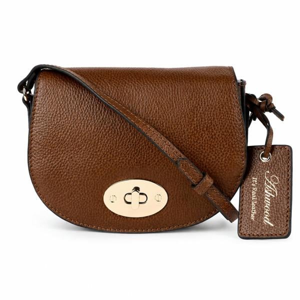 Ashwood 'Borsa della Moda' Real Leather Saddle Crossbody Bag: 63753