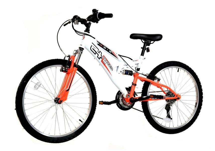 Basis Bikes Basis Ranger Junior Full Suspension Mountain Bike, 24" Wheel - White/Red