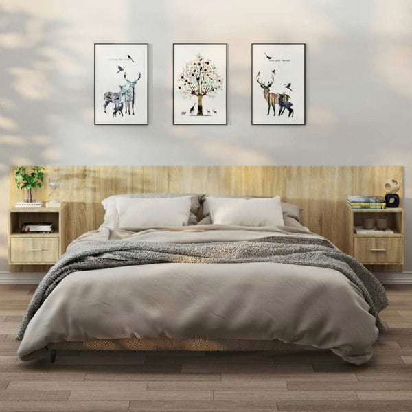 Berkfield Wall-mounted Bedside Cabinets 2 pcs Sonoma Oak