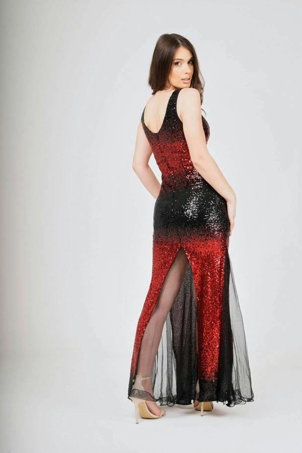 LuvForever Two-Tone Sleeveless Gradient Sequin Maxi Dress