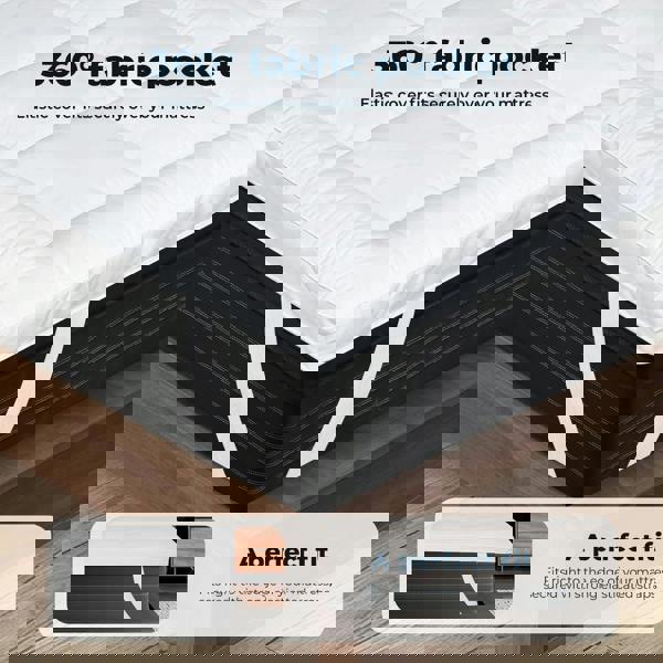 Lavio Thick King Mattress Topper 10cm Microfibre Washable with Elastic Strap