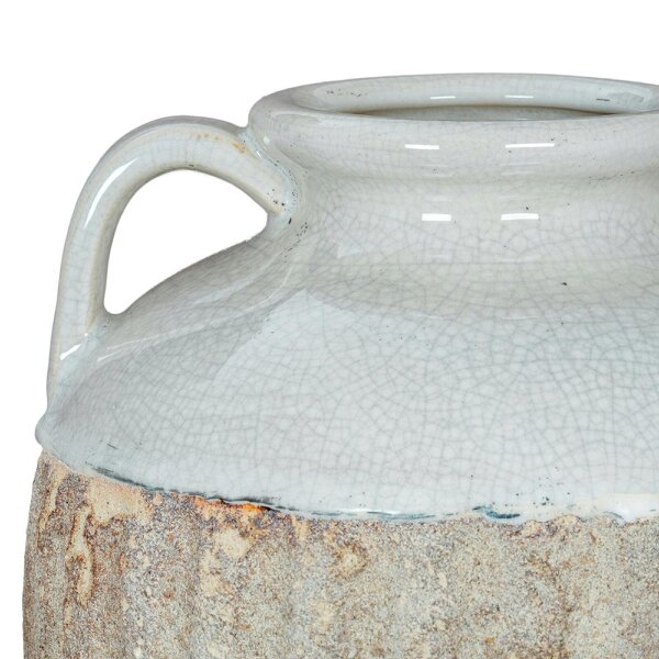 Wyld Haus Stonewild Large White and Sand Amphora Ceramic Vase