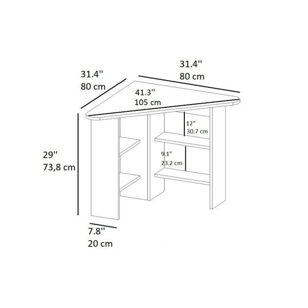 Destina Home Corner Computer Desk with Shelves-Gredos