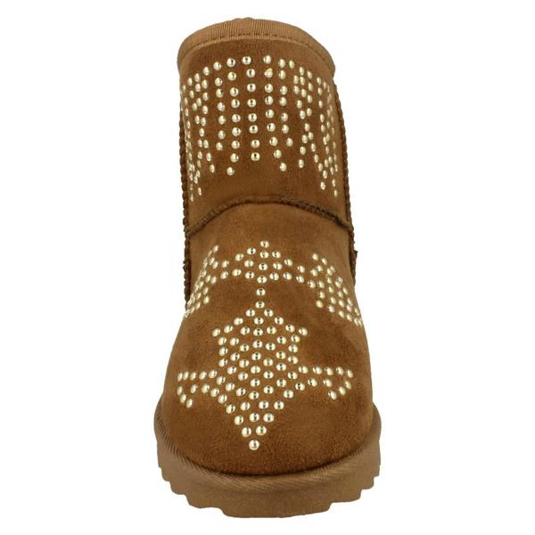 Spot On Girls Spot On Fleece Lined Studded Ankle Boots