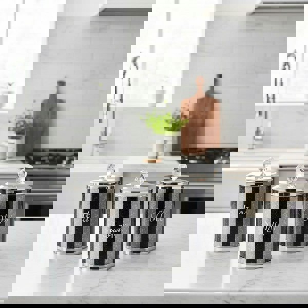 smartbies Luxury Crystal Tea, Coffee & Sugar Canister Set