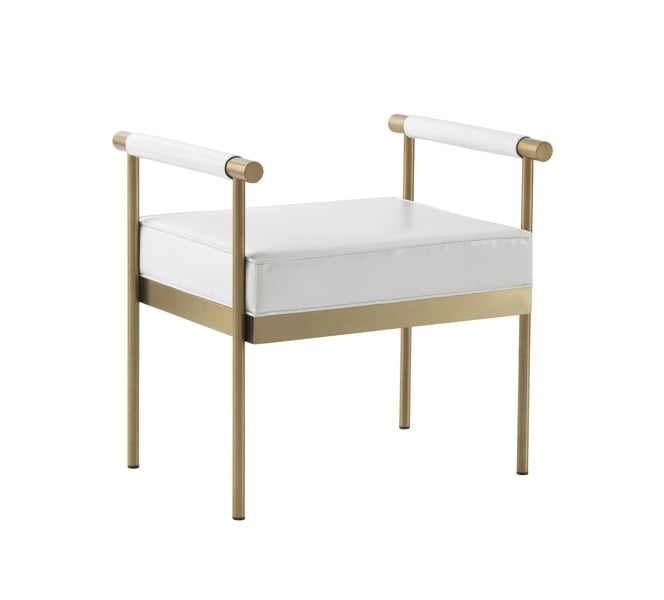 Furniture Edit Diva White Performance Vegan Leather Bench