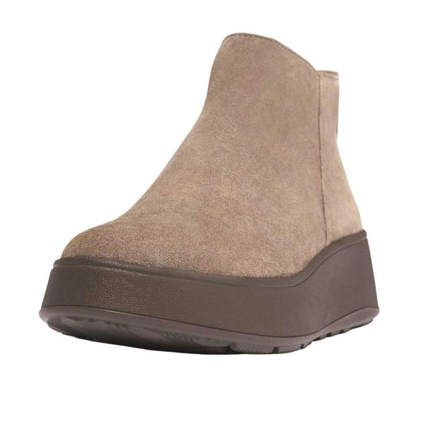 Fit Flop Womens/Ladies F-Mode Suede Flatform Side Zip Ankle Boots - Grey - 