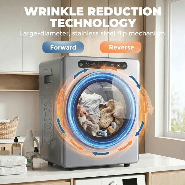 5 kg Compact 40-60°C Tumble Dryer - Silver Tone