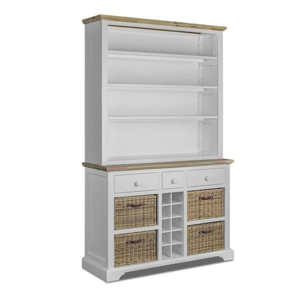 Statement Furniture Florence Display Cabinet With Shelves, Wine Rack and Storage Baskets