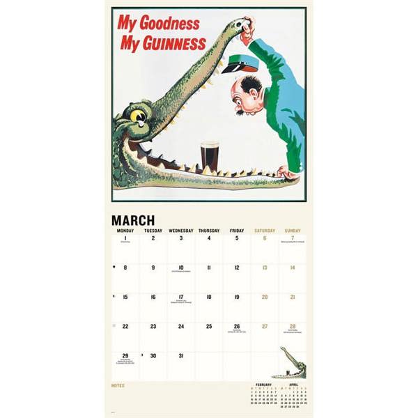 Guinness Poster Art Calendar 2027, Wall Calendars, Month To View, Lifestyle, Gift